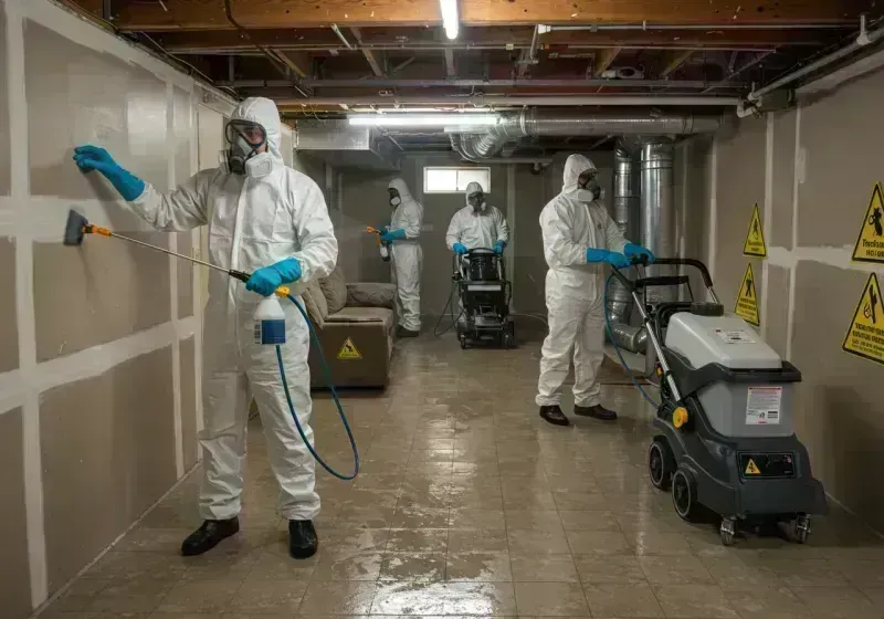 Basement Moisture Removal and Structural Drying process in Spencer, IA